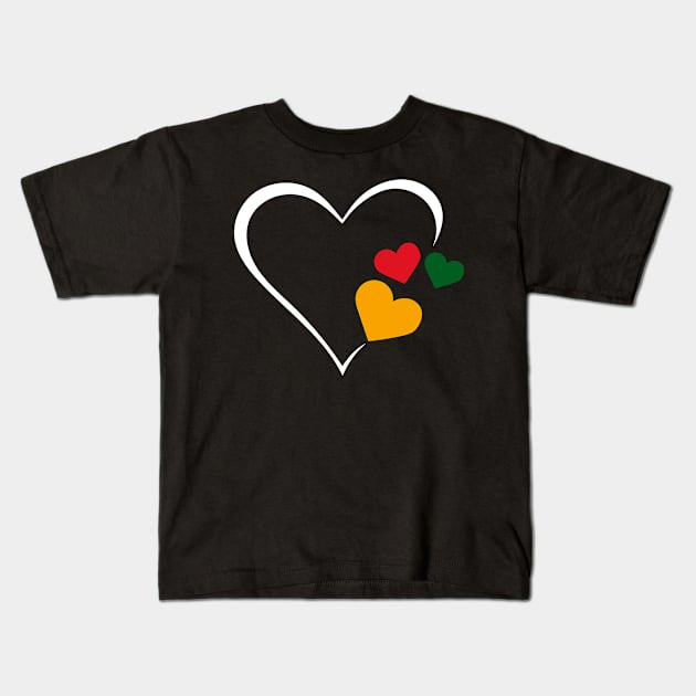 Cute Juneteenth Heart Proud African American Valentine's Day Kids T-Shirt by FabulousDesigns